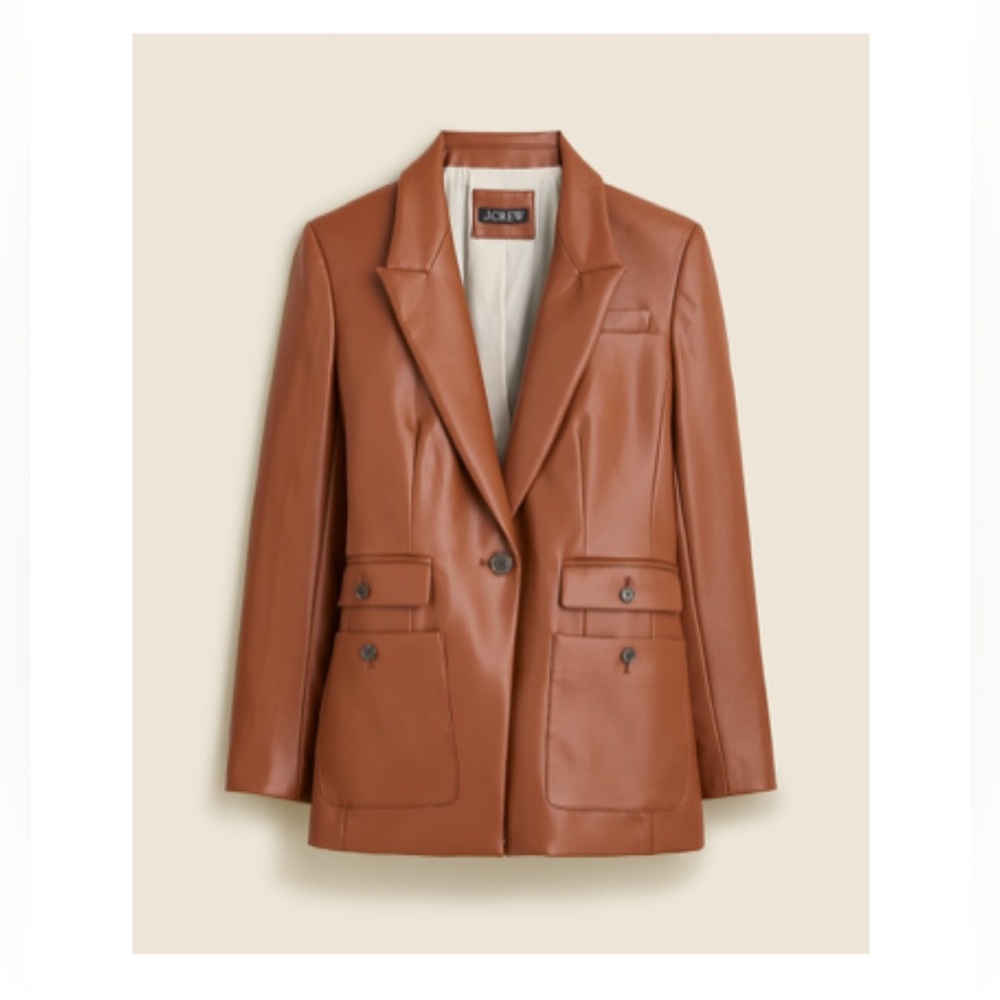 J. Crew Camel-Colored Faux Leather Women's Blazer
